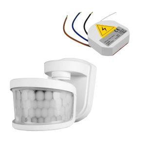 Wired 180° 2300W PIR Light Controller 240V 2 Channel White