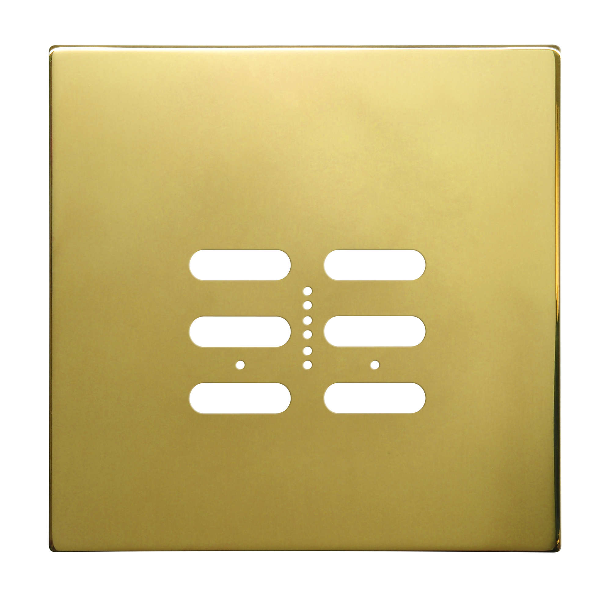 Wise Fusion Plate 2 Gang Plate Polished Brass
