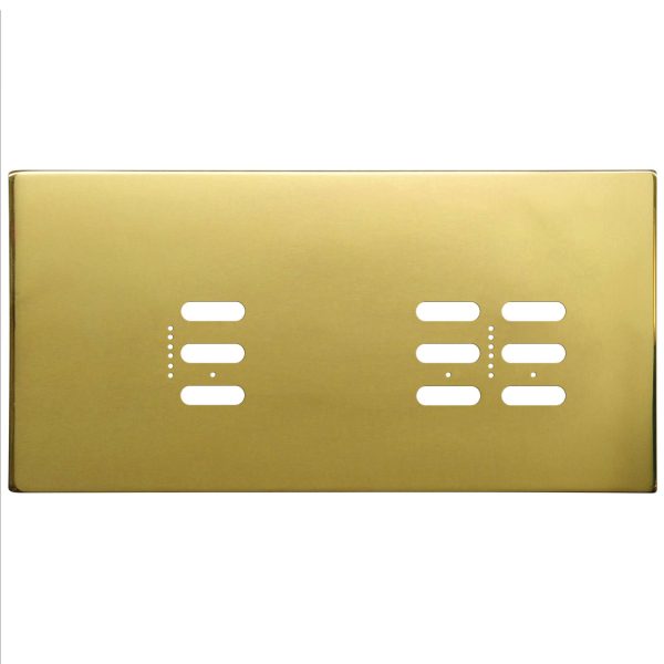 Wise Fusion Plate 3 Gang Plate Polished Brass