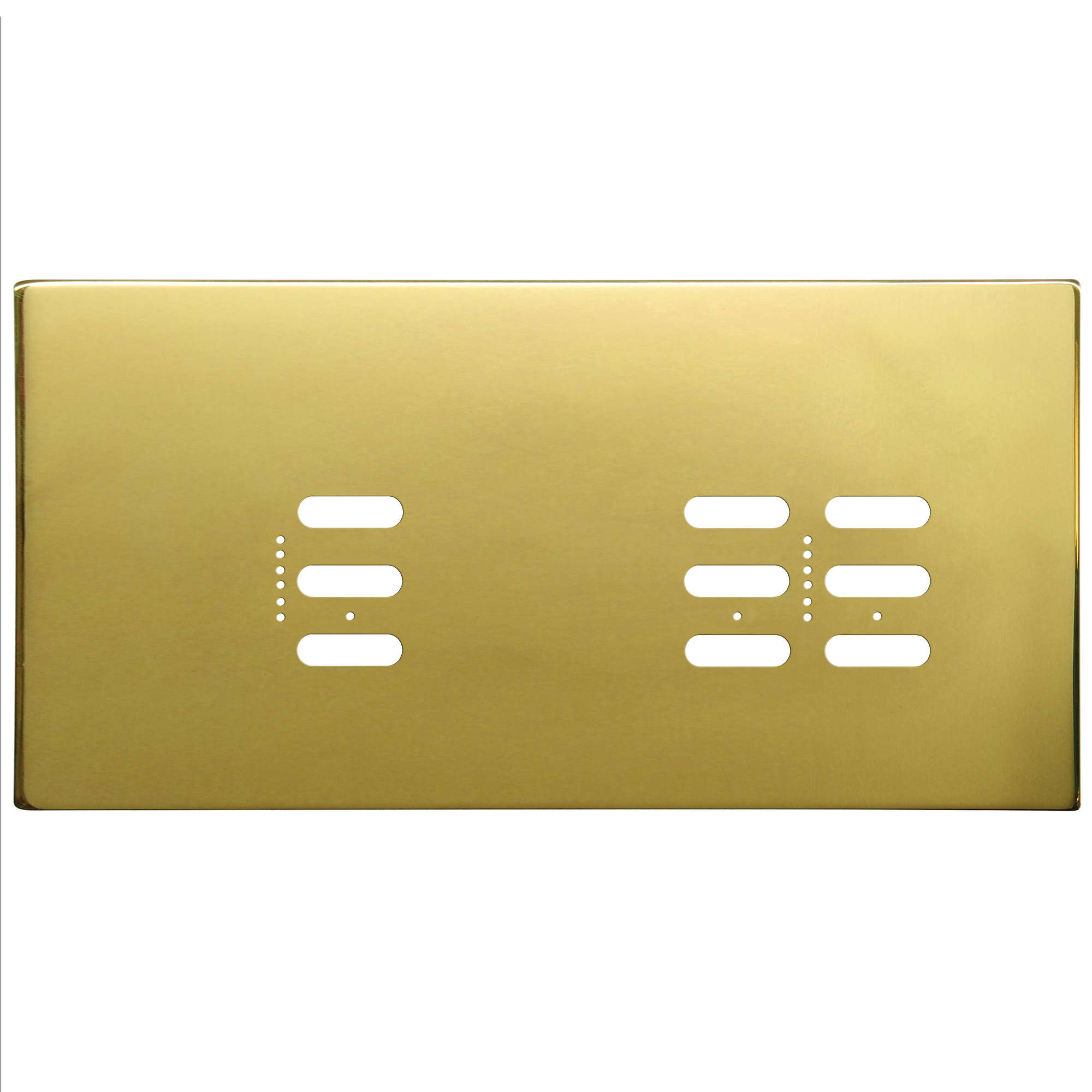 Wise Fusion Plate 3 Gang Plate Polished Brass