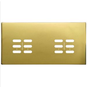 Wise Fusion Plate 4 Gang Plate Polished Brass