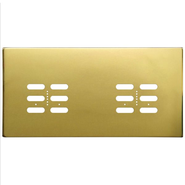 Wise Fusion Plate 4 Gang Plate Polished Brass