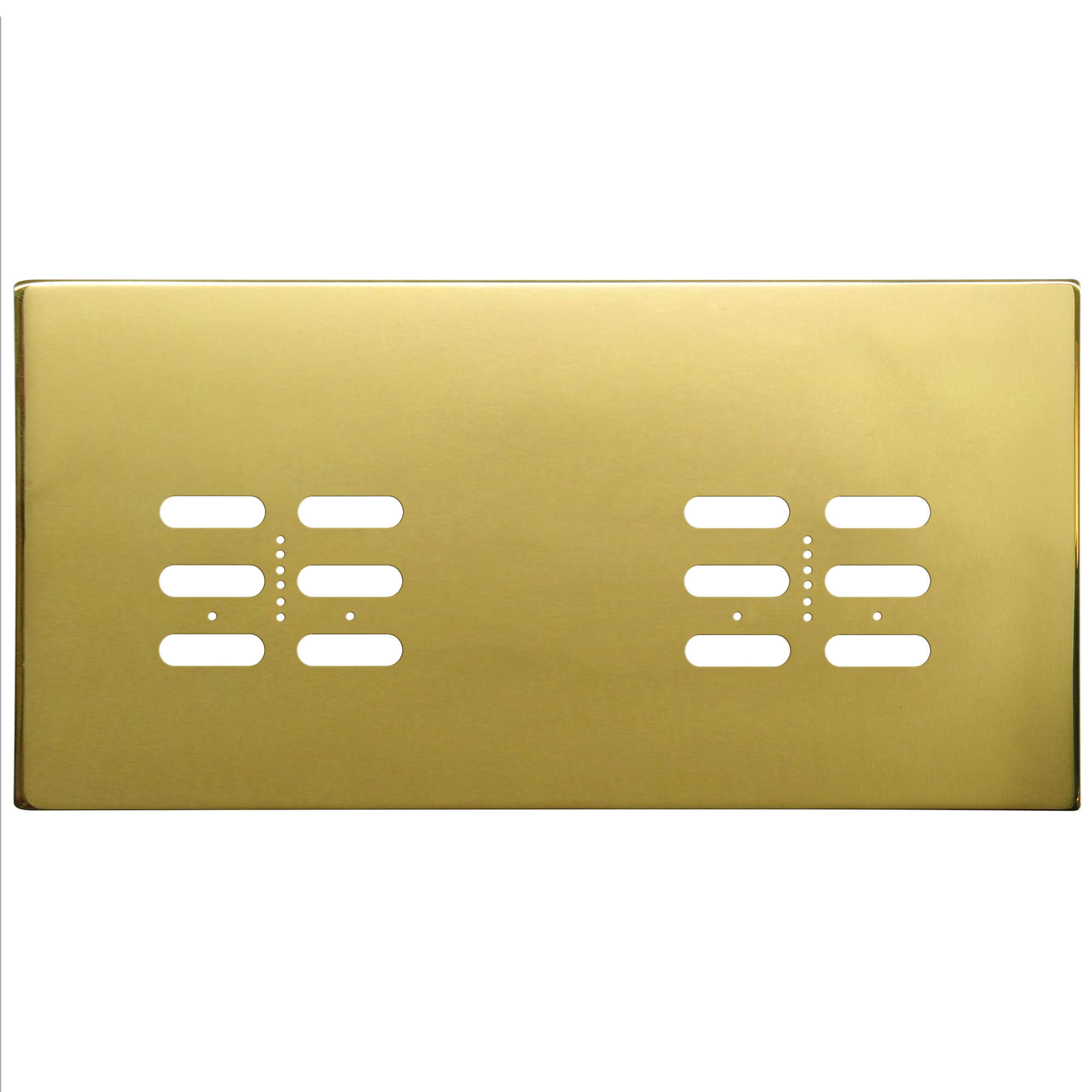 Wise Fusion Plate 4 Gang Plate Polished Brass