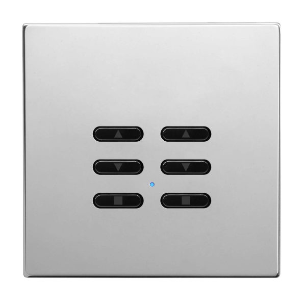 Wise Fusion Smart Dimmer Slave Wireless 2 Gang Polished Stainless Steel 3V