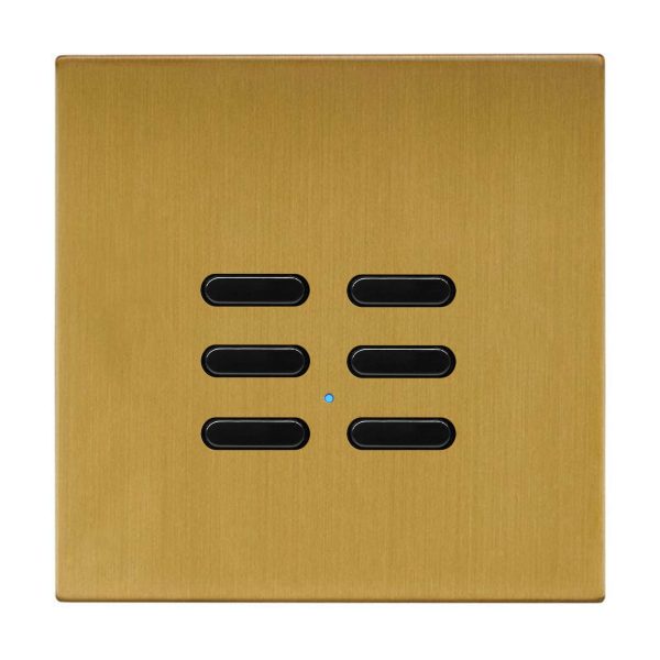 Wise Fusion Smart Dimmer Slave Wireless 2 Gang Satin Brass 3V