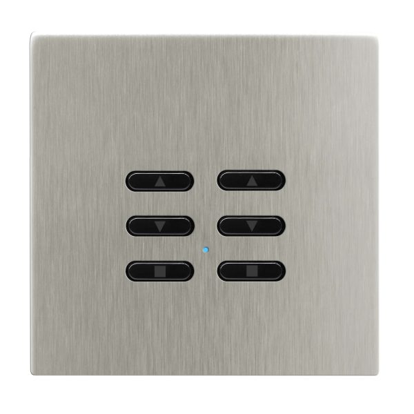 Wise Fusion Smart Dimmer Slave Wireless 2 Gang Satin Nickel 3V